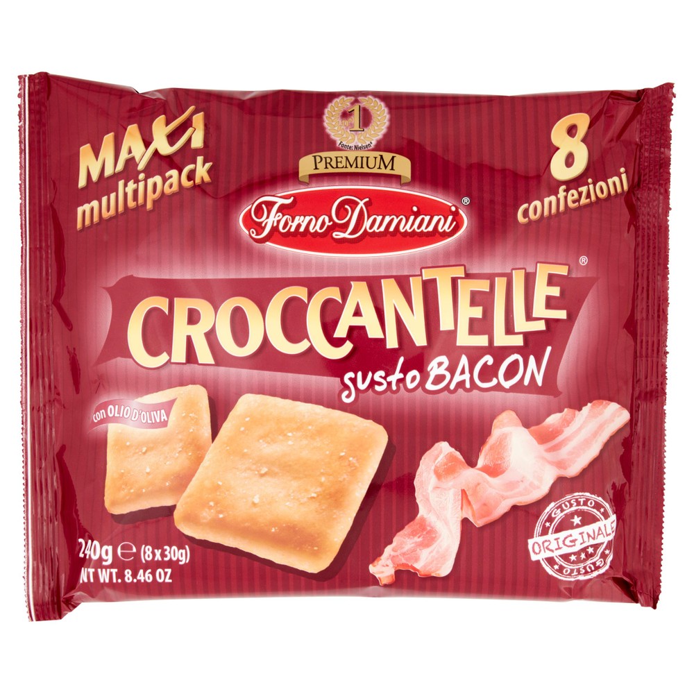 Snack Croccantelle Al Gusto Bacon 8x30g Forno Damiani - Foto 1