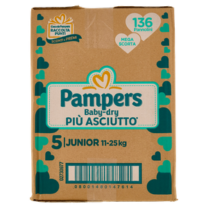 Pannolini Pampers Bbay Dry Jumbopack Junior Conf.Da 136