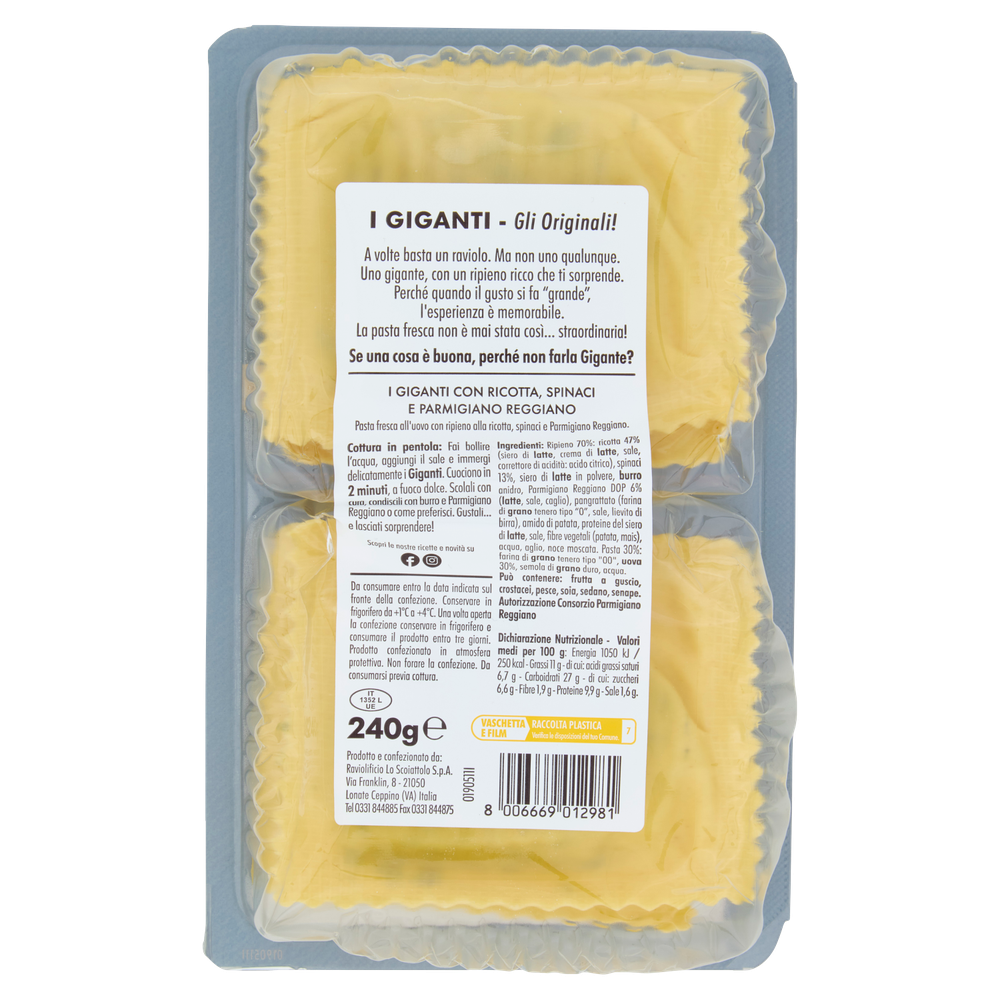Ravioli Giganti Ricotta, Spinaci E Parmigiano Lo Scoiattolo - Foto 3