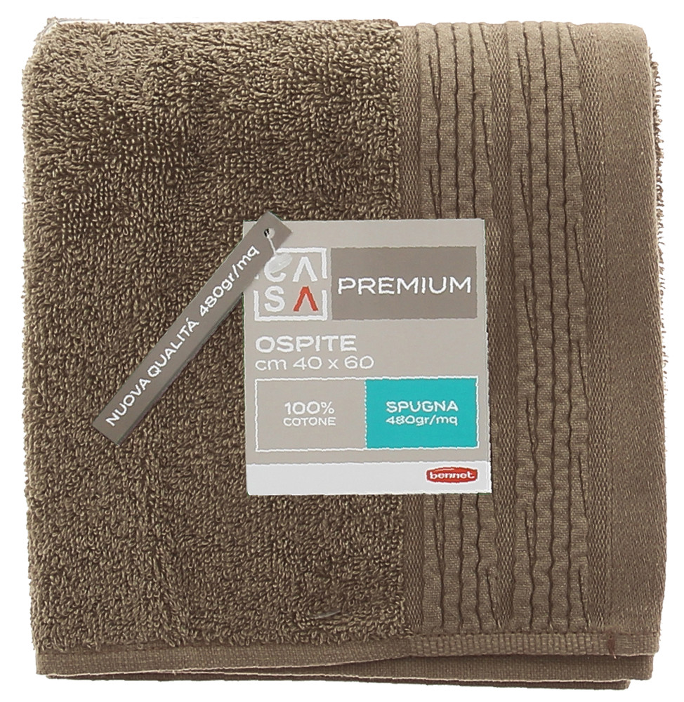 Ospite Spugna Cm40x60 Bordo A Rilievo Marrone Casa Premium - Foto 1