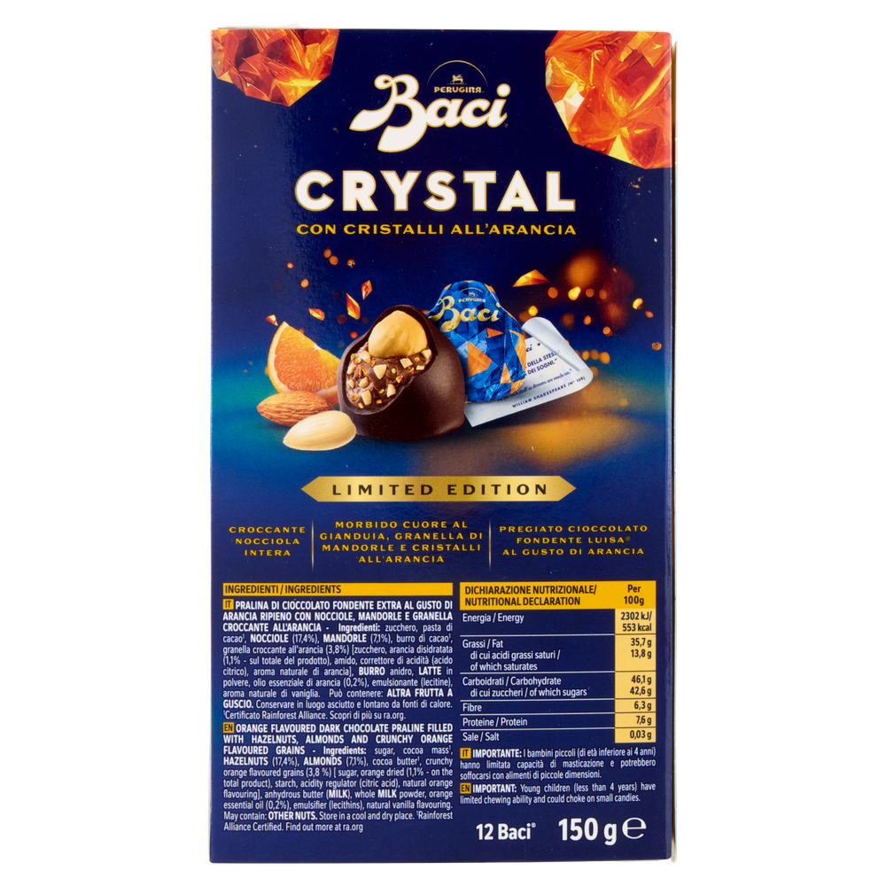 Crystal Cioccolatini Fondenti All'arancia Ripieni Al Gianduia Scatola - Foto 3
