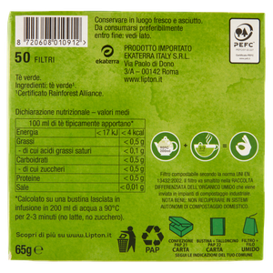 Tè Verde Classico In Filtri Compostabili 50x1,3g Lipton - Foto 3