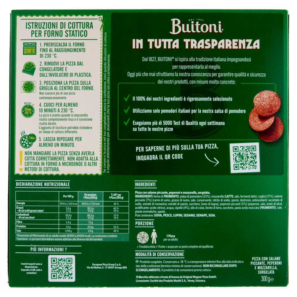 Buitoni Forno Di Pietra Diavola Leggermente Piccante Pizza Surgelata - Foto 3