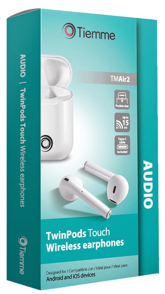 Auricolari Wireless Air 2 Twinpods Tiemme                      Bianco - Foto 1