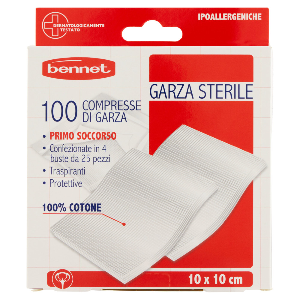 Compresse Di Garza Sterili Bennet Cm.10x10 - Foto 1