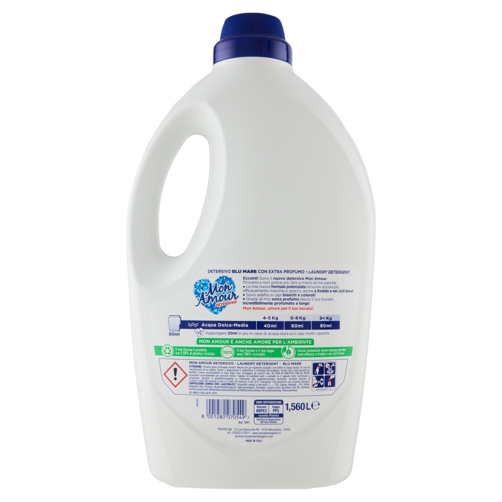 Detersivo Liquido Per Lavatrice Blu Mare Mon Amour 26 Lavaggi - Foto 3