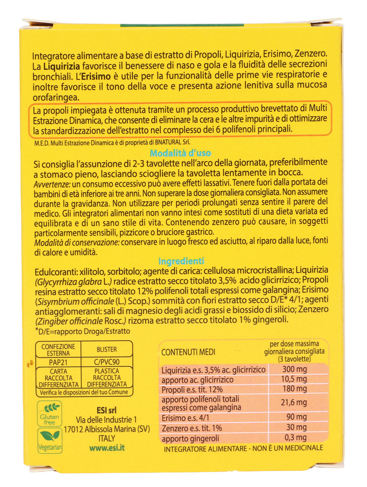 Esi Propolaid Tavolette Gola Con Propoli E Zenzero - Foto 3