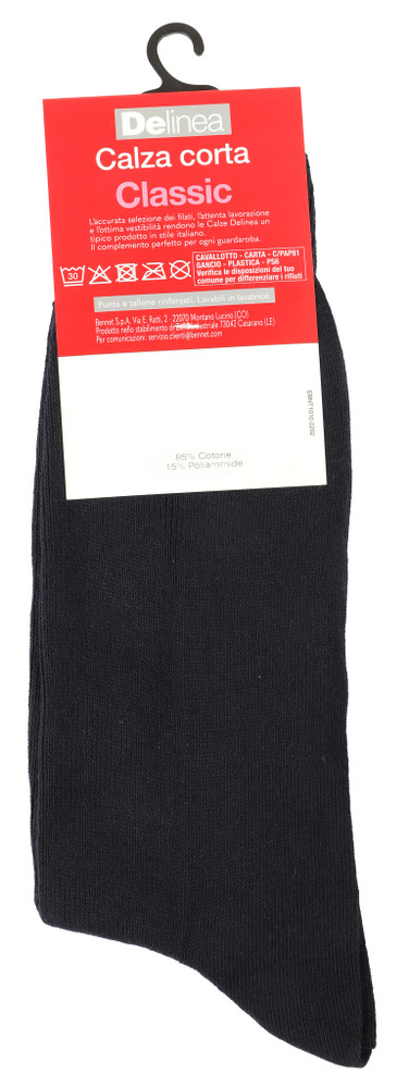 Calze Corte Uomo 42/44 Blu Costina 1:1 Delinea