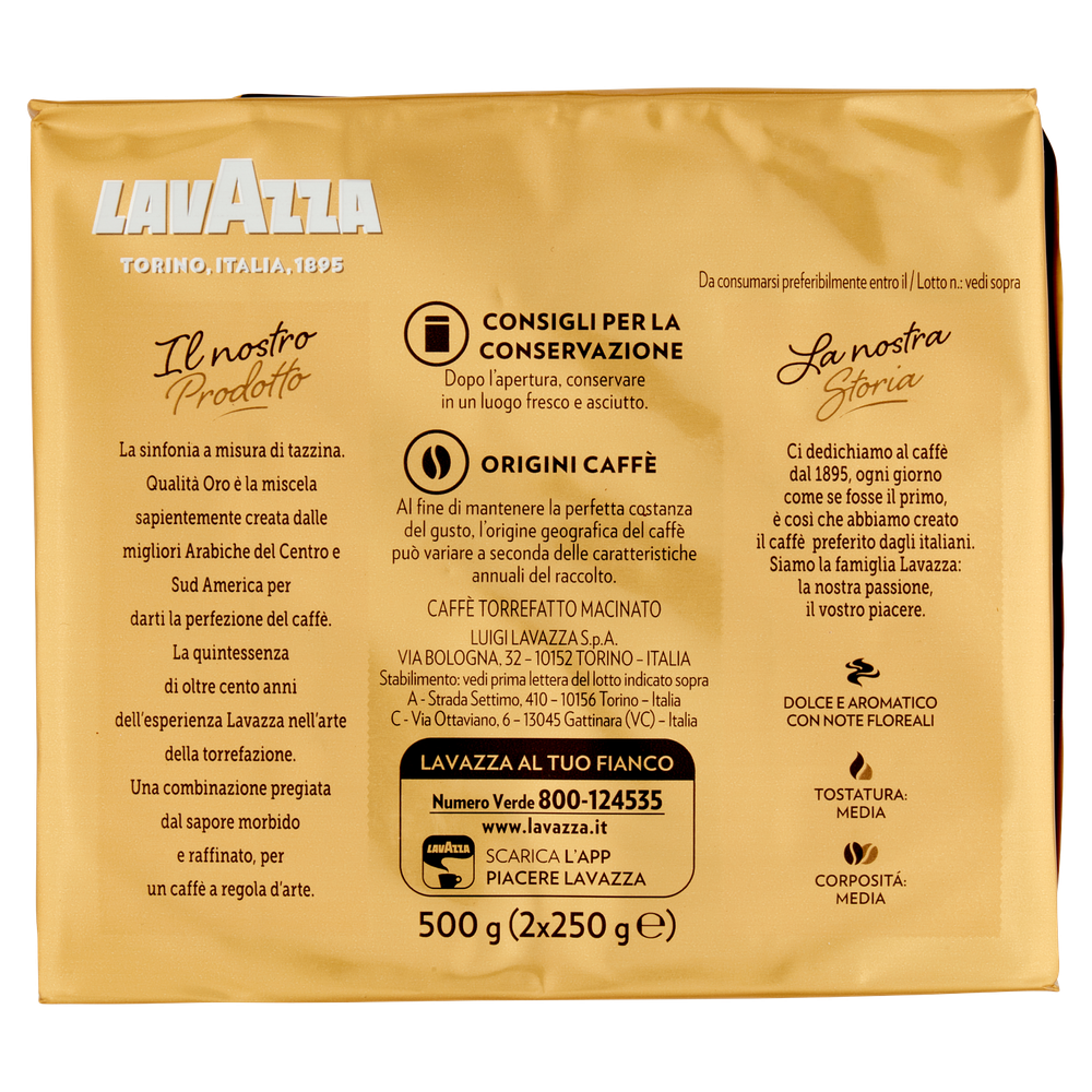 Caffè Macinato Qualità Oro Per Espresso 2x250g Lavazza - Foto 3