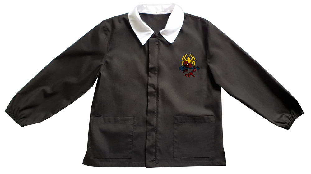 Casacca Scuola Bambino Con Cerniera 9 Anni Nero Ricamo Spiderman - Foto 1