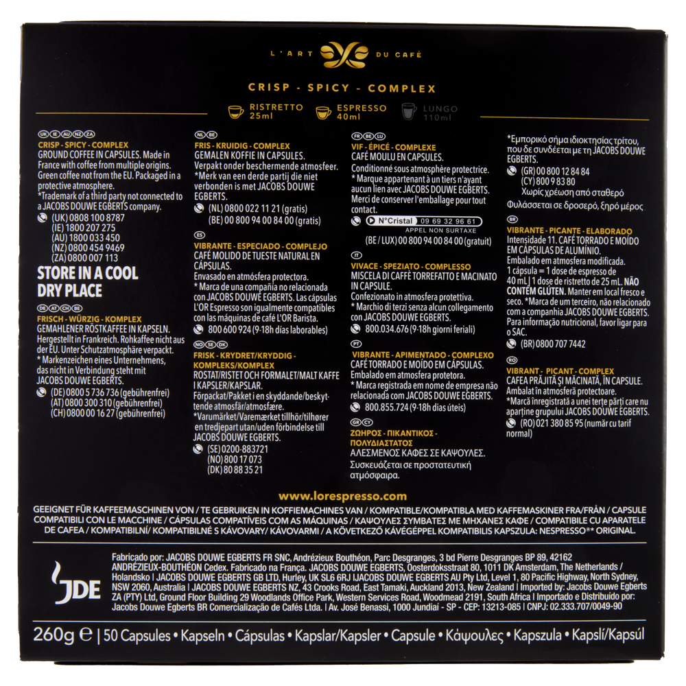 50 Capsule Caffe' Ristretto Intensity 11 L'or Espresso - Foto 3