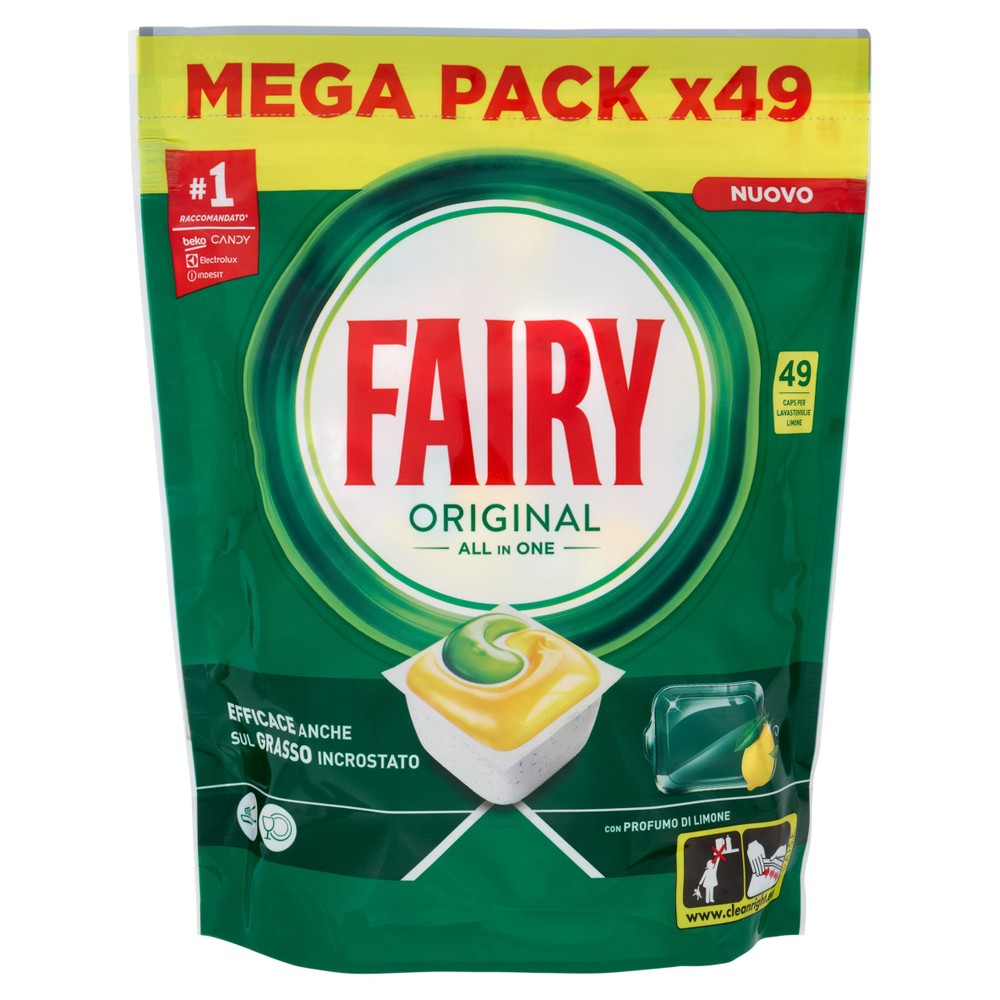 Pastiglie Detersivo Lavastoviglie Original Limone 49 Caps Fairy - Foto 1