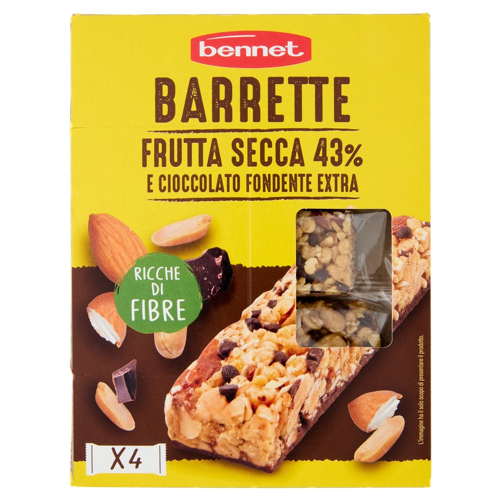 Barretta Frutta Secca E Cioccolato Bennet 30gx4 - Foto 1