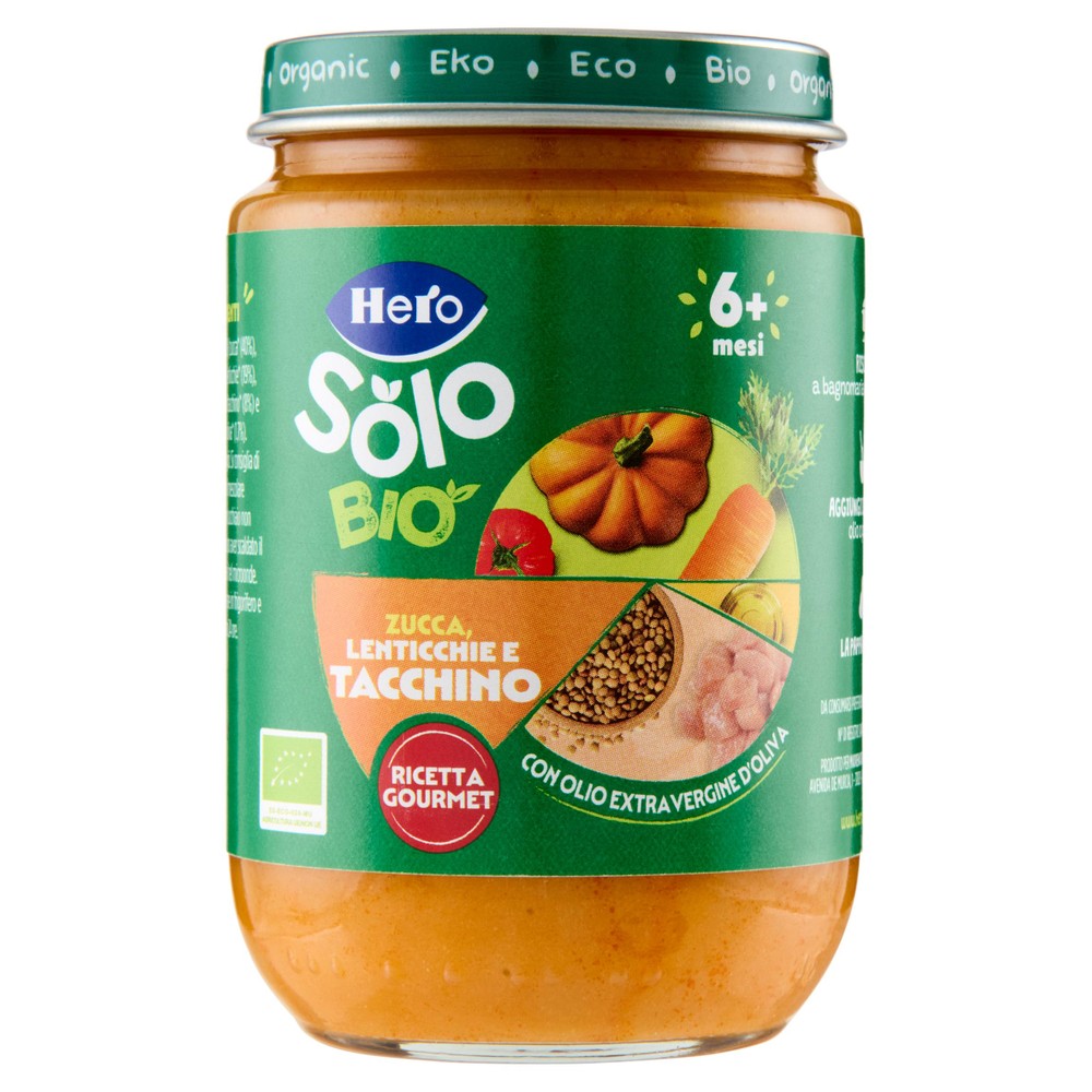 Omogeneizzato Zucca-Lenticchie-Tacchino Hero Solo - Foto 1