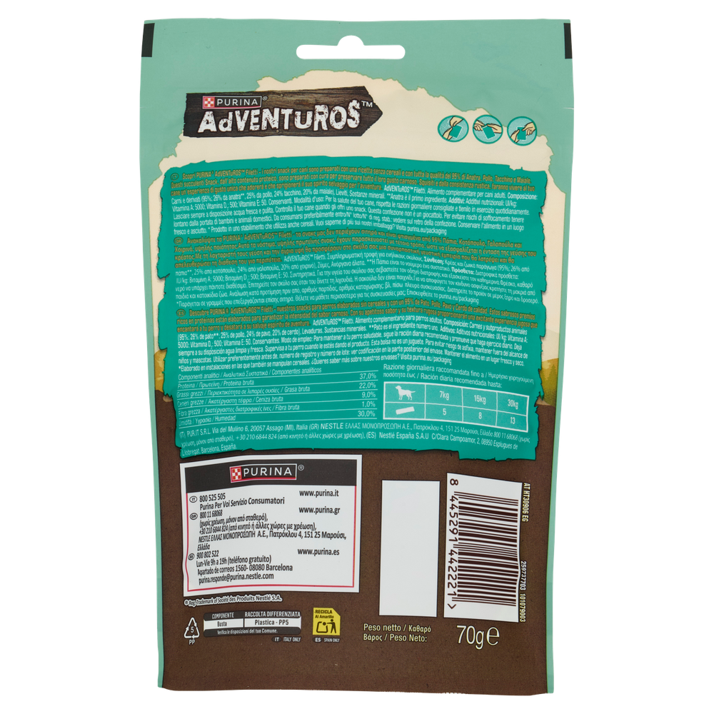 Adventuros Filetti Anatra Purina 70g - Foto 3