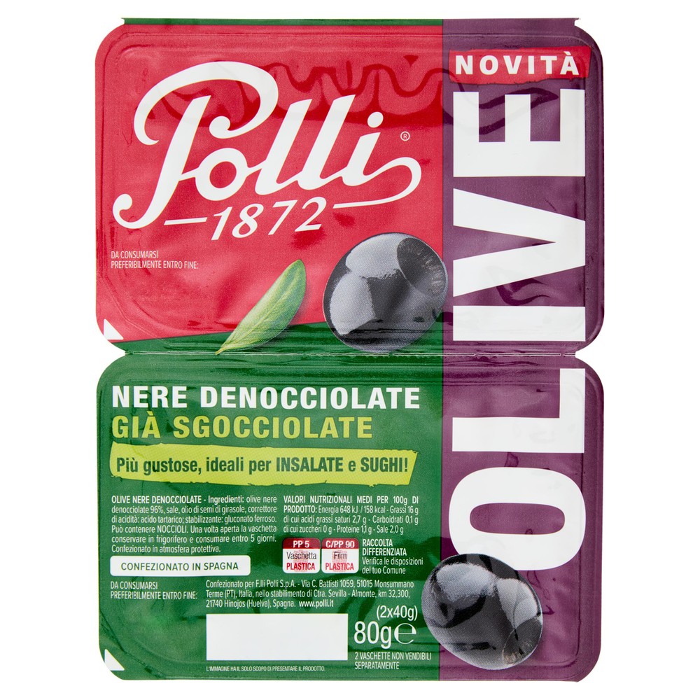 Olive Nere Denocciolate Gia' Sgocciolate Polli - Foto 1