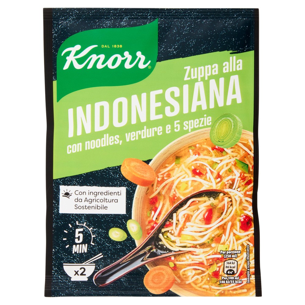 Zuppa Alla Indonesiana In Busta Con Noodles, Verdure, Spezie Knorr - Foto 1