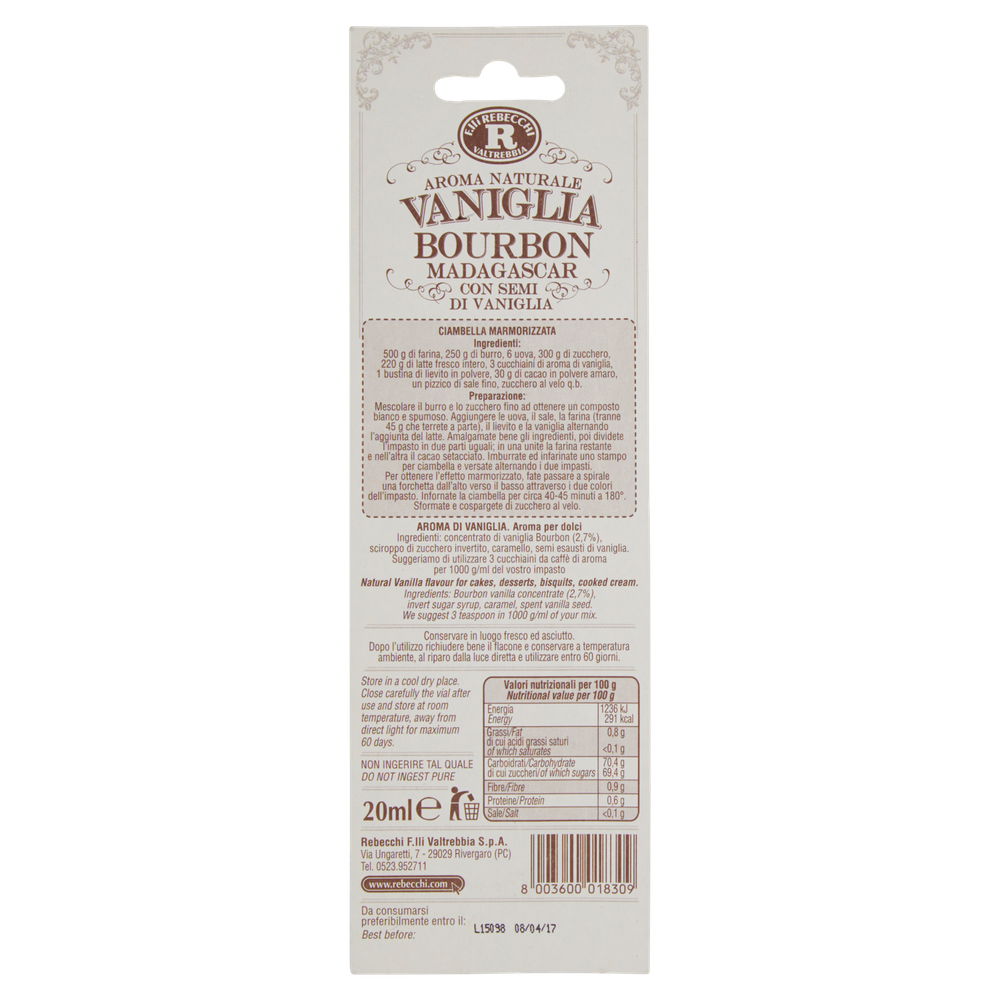 Aroma Naturale Vaniglia Bourbon Madagascar F.Lli Rebecchi Valtrebbia - Foto 3