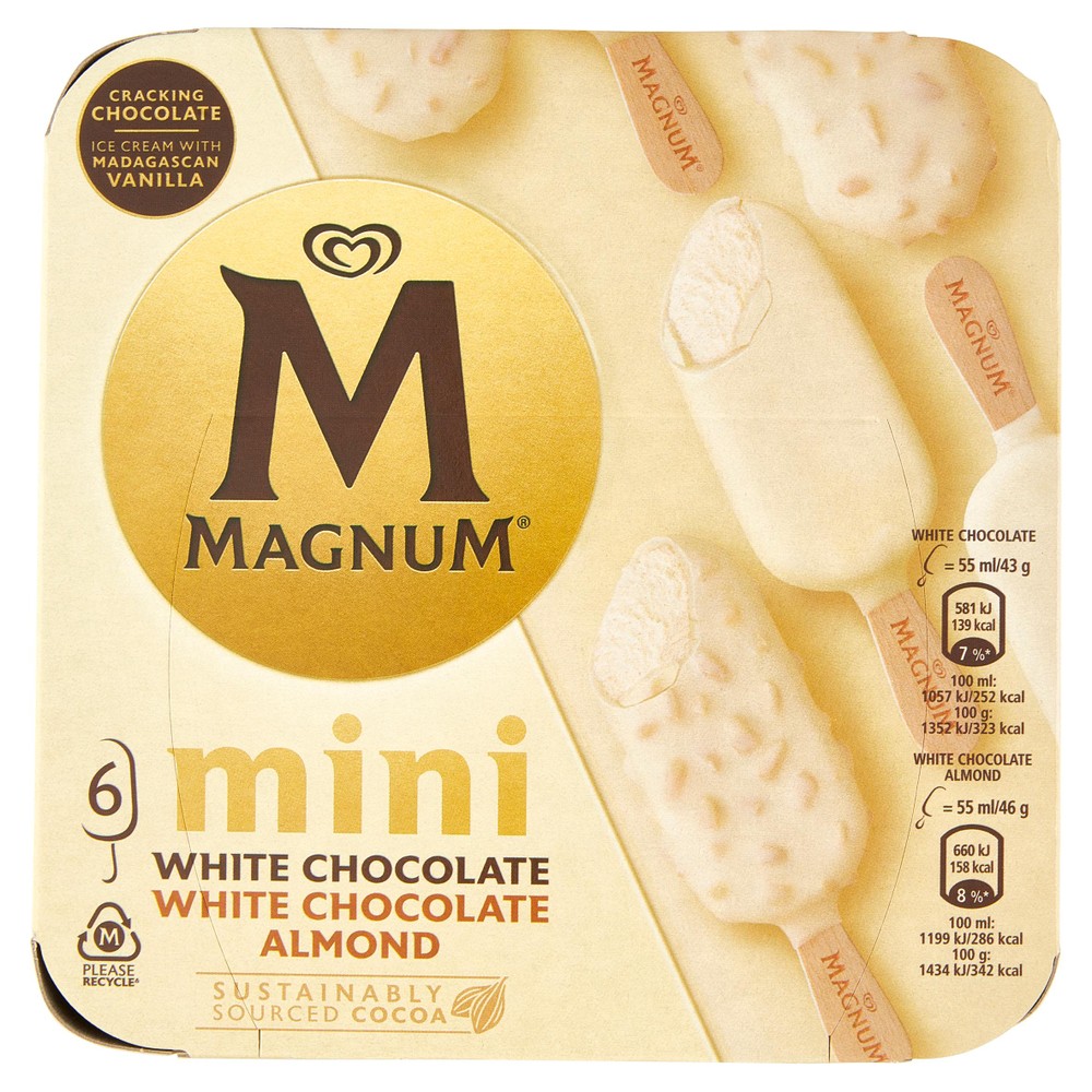 Magnum Mini White & White Almond Algida Conf.Da 6