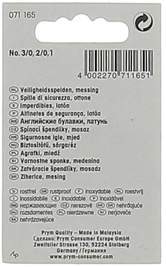 30 Spille Di Sicurezza In Ottone Giallo Inossidabile Prym - Foto 2