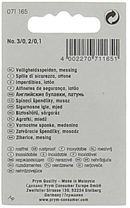 30 Spille Di Sicurezza In Ottone Giallo Inossidabile Prym - Foto 2