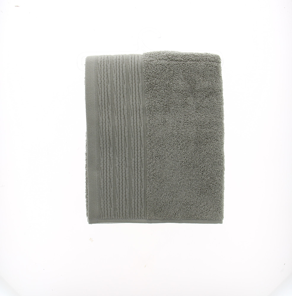 Asciugamano Spugna Cm60x110 Bordo A Rilievo Grigio Medio Casa Premium - Foto 2