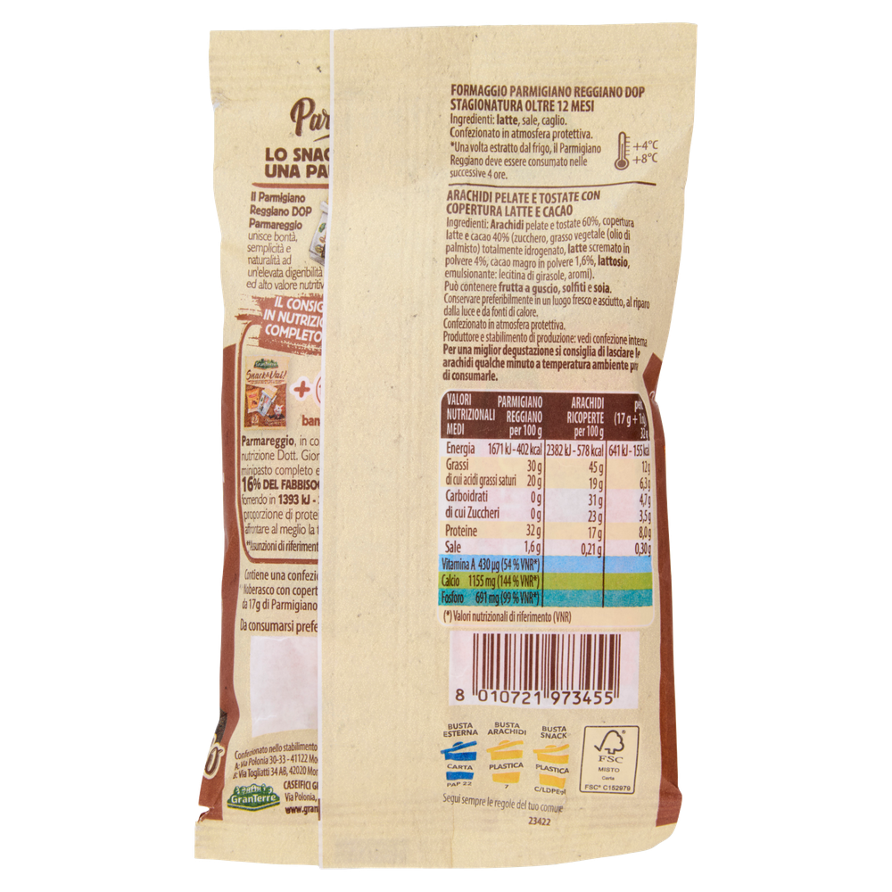 Snack&Vai Parmigiano Reggiano Dop E Arachidi Parmareggio - Foto 3