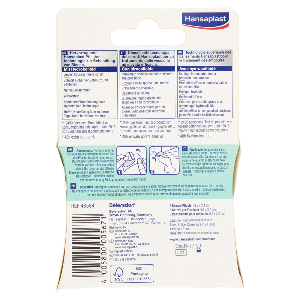 Cerotti Per Vesciche Blister Plaster Talloni 5pz Hansaplast - Foto 3