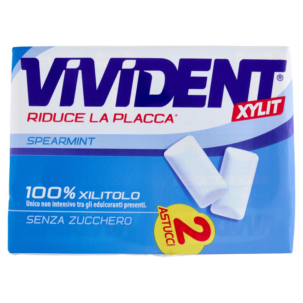 Chewing Gum Xylit Spearmint Senza Zucchero 2x30g Vivident - Foto 1