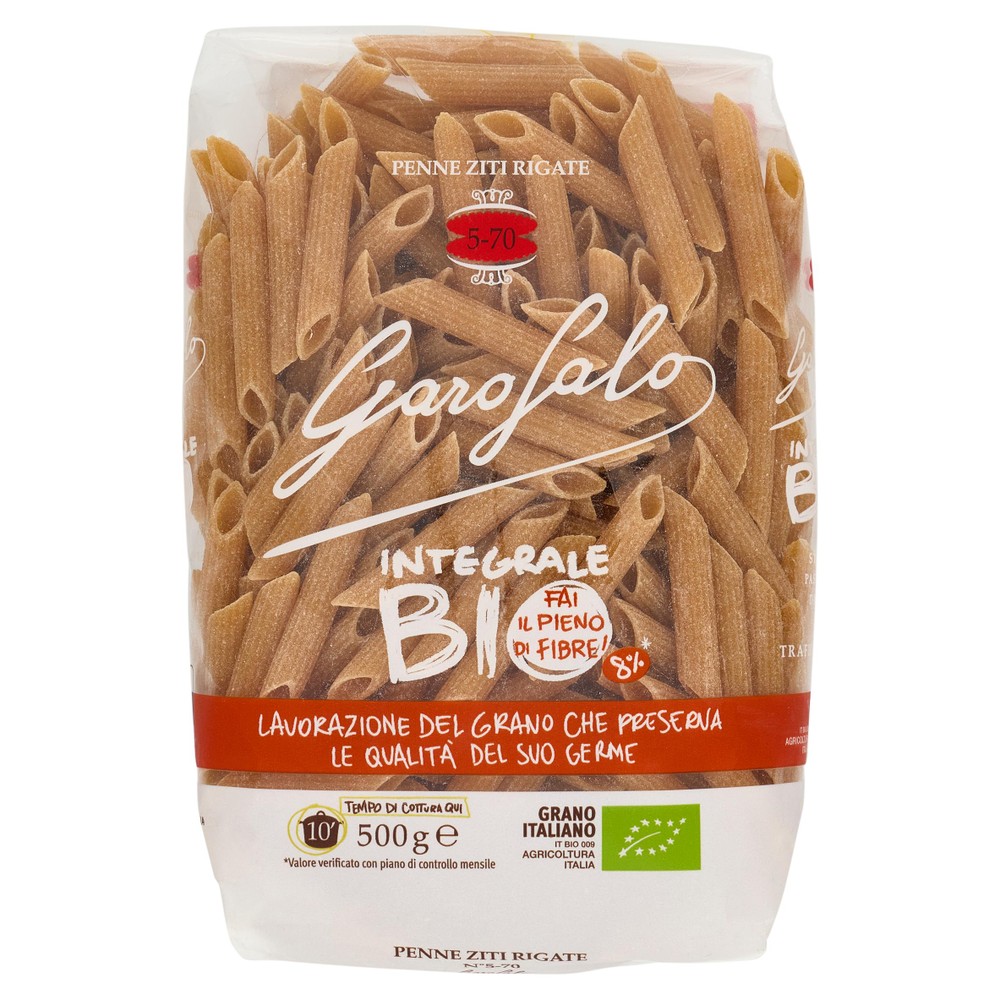 Pasta Penne Ziti Rigate Integrali N.5-70 Biologiche Garofalo - Foto 1