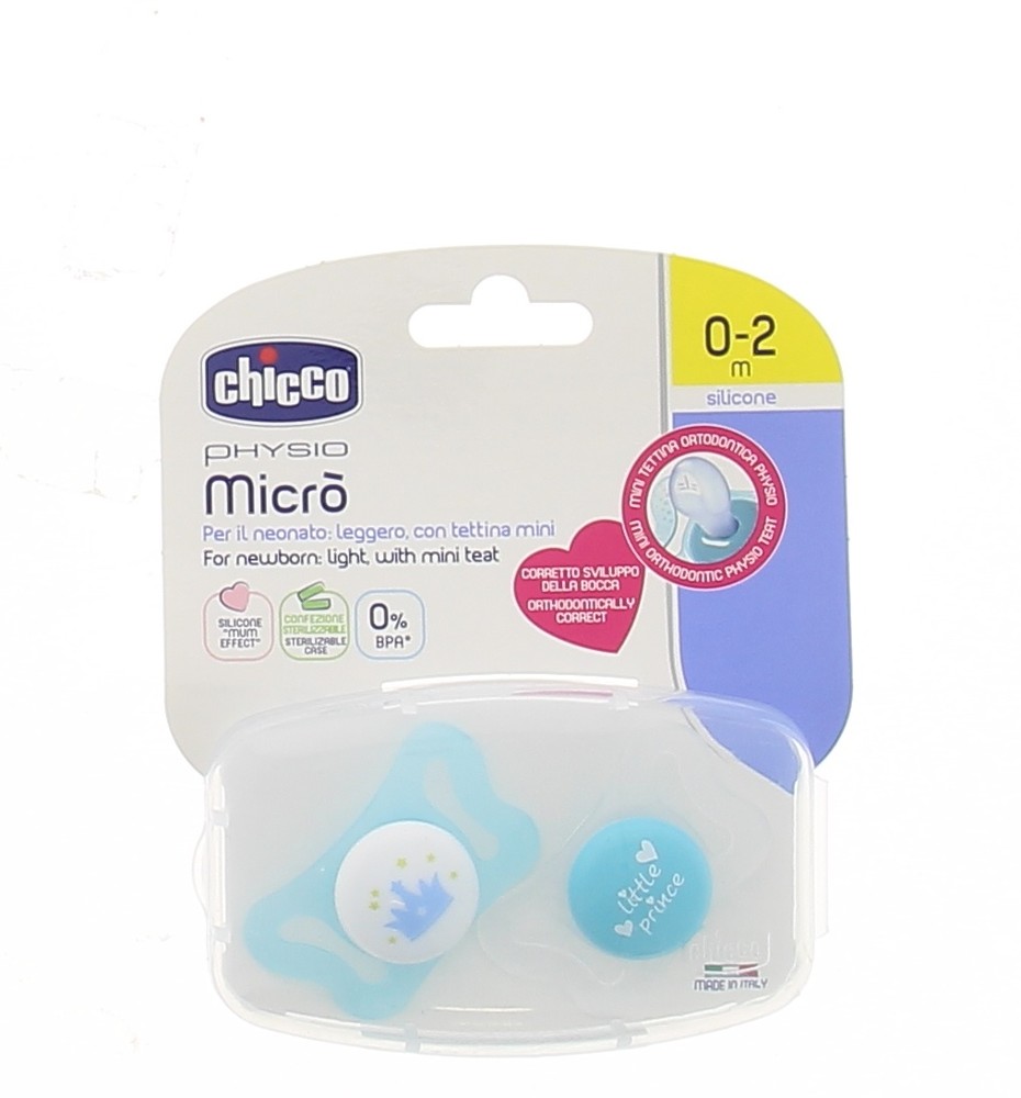 Succhietto Micro 0-2m+ Boy Silicone Chicco