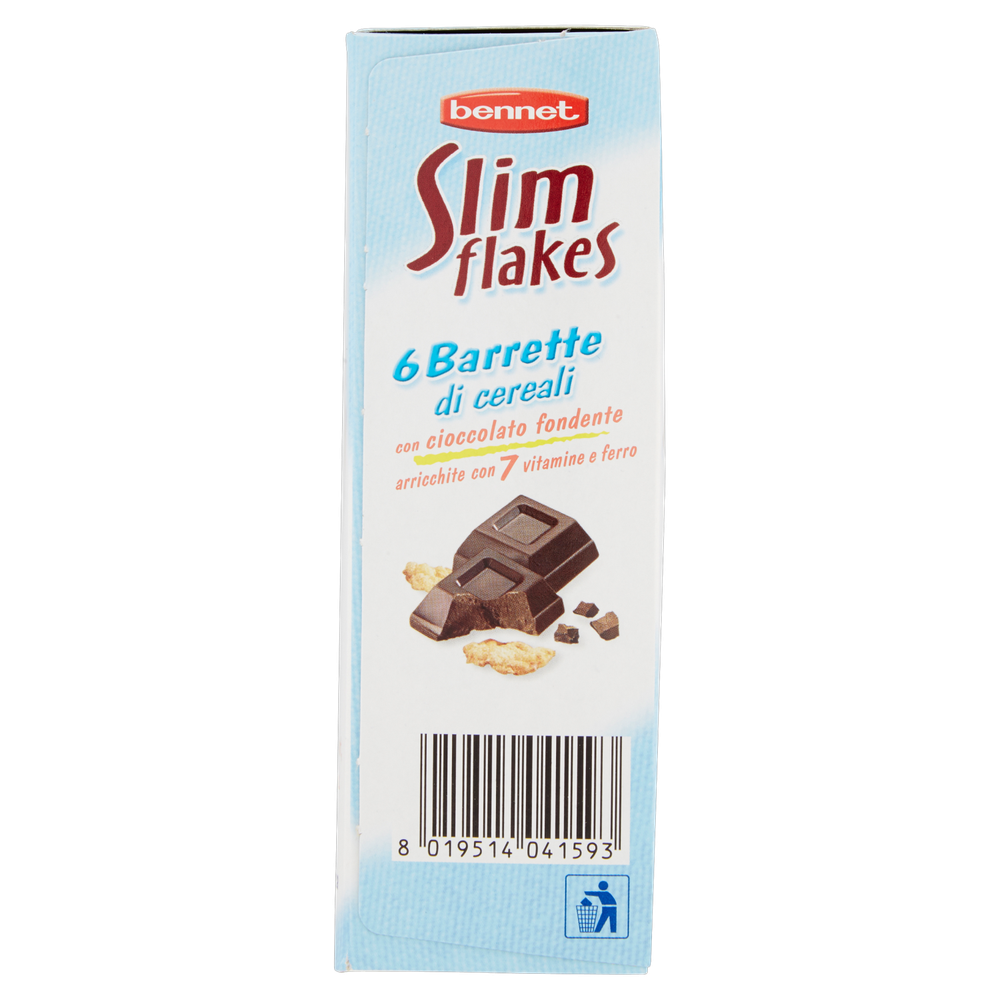 Barrette Slim Flakes Ai Cereali Con Cioccolato Fondente 6pz Bennet - Foto 2