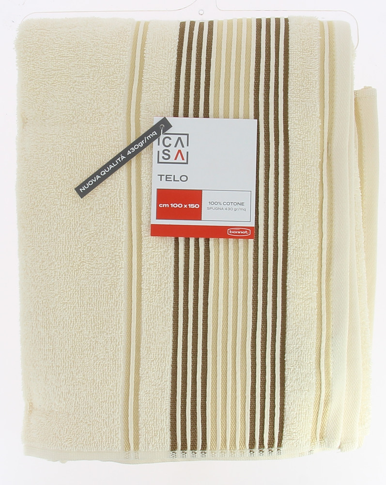 Telo Spugna Bordo Jacquard Cm100x150 Ecru Casa - Foto 1