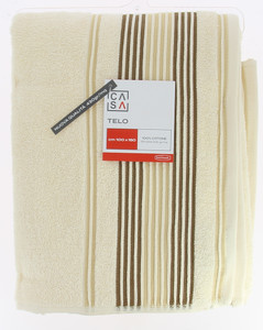 Telo Spugna Bordo Jacquard Cm100x150 Ecru Casa - Foto 1