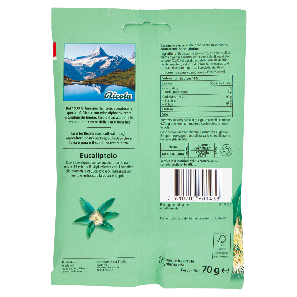 Caramelle Alle Erbe Senza Zucchero Eucaliptolo Ricola - Foto 3