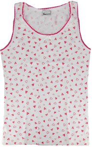 Maglia Intima Bambina Spalla Larga 10/11 Anni Bianco Con Cuori Delinea