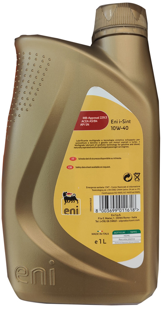 Olio Per Auto Semisintetico I-Sint 10w40 1l Eni - Foto 3
