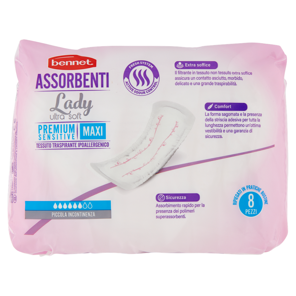8 Assorbenti Lady Ultra Soft Maxi Bennet - Foto 3