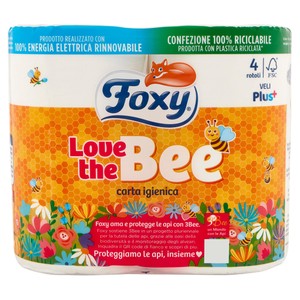 Carta Igienica Love Bee Foxy 2 Veli 4 Rotoli