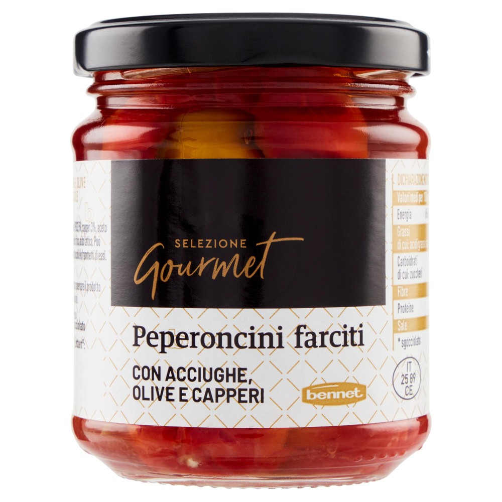 Peperoncini Farciti Con Acciughe Olive Capperi Selezione Gourmet Bennet - Foto 1