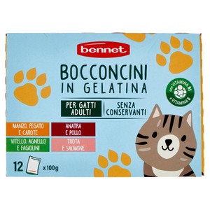 12 Buste Bocconcini Per Gatti In Gelatina Bennet - Foto 1