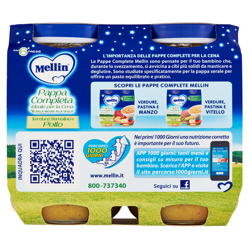 Pappa Verdure Semolino Pollo Conf. Da 2 Mellin - Foto 3