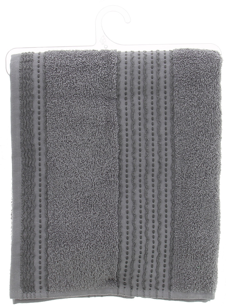 Asciugamano Spugna Bordo Jacquard Cm 60x110 Grigio Casa