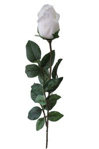 Bocciolo 1 Fiore Bianco Artificiale - Foto 1