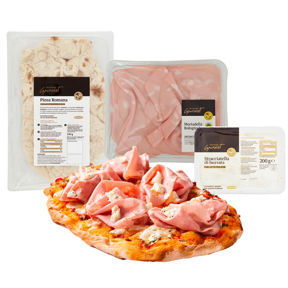 Pinsa romana con mortadella e stracciatella - Foto 1