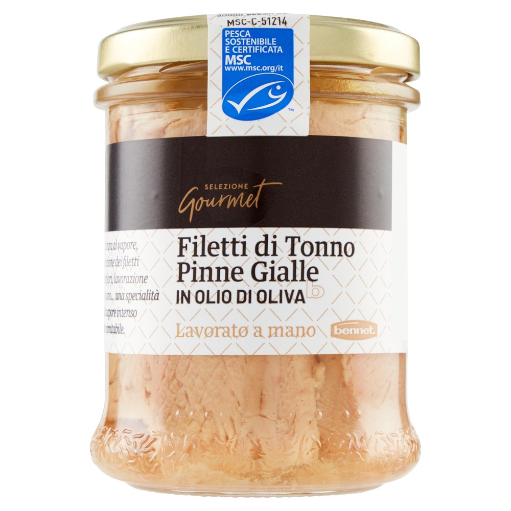 Filetti Di Tonno Pinne Gialle In Olio D'oliva Selezione Gourmet Bennet