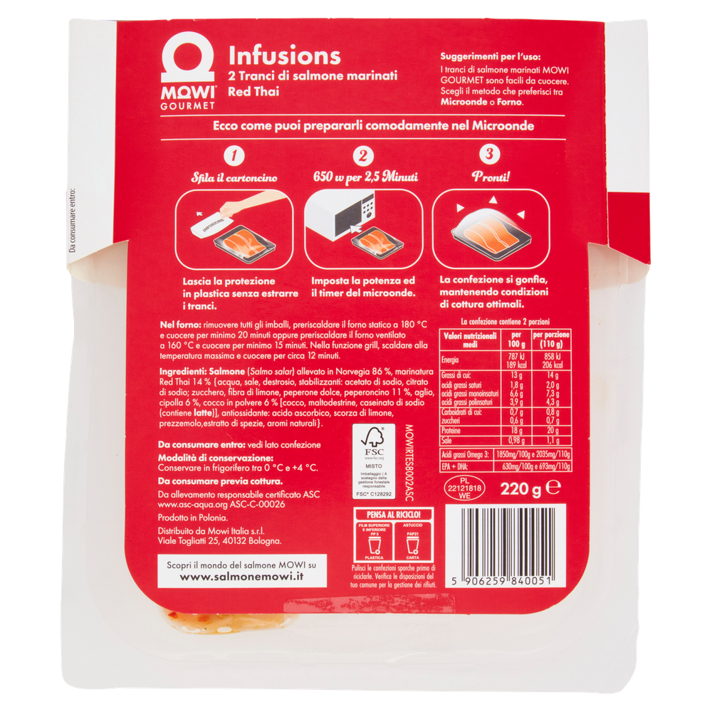 Tranci Di Salmone Marinati Red Thai Infusions Mowi - Foto 3