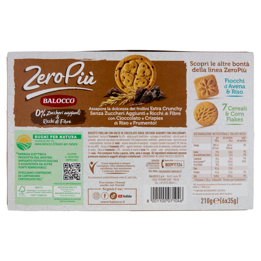Biscotti Zero Piu'gocce Senza Zucchero Balocco - Foto 3