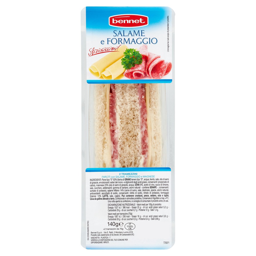 Tramezzini Con Salame E Formaggio Bennet - Foto 1