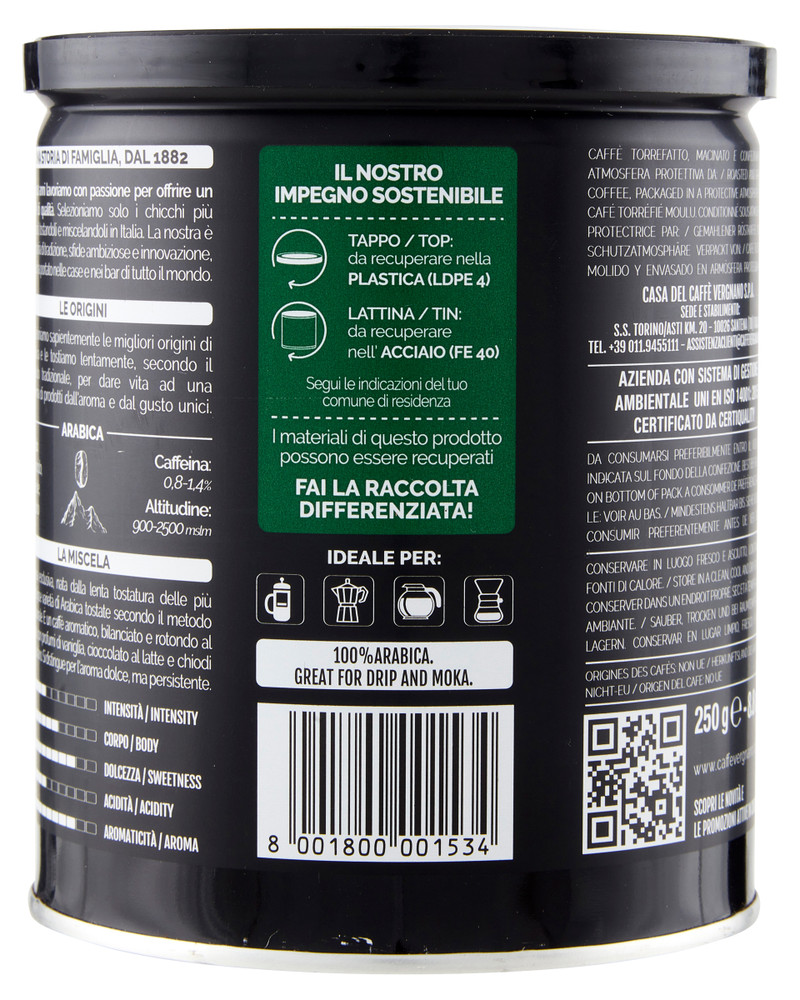 Caffè Macinato Classico 100% Arabica Per Moka Caffè Vergnano 1882 - Foto 3